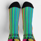 Leuke Lelijke Kerst Geometrische Stripes Ornamente Sokken (Top)