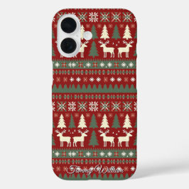 Leuke lelijke kerst trui patroon iPhone 16 hoesje
