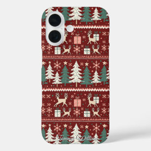 Leuke lelijke kerst trui patroon iPhone 16 hoesje