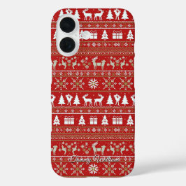 Leuke lelijke kerst trui patroon iPhone 16 hoesje