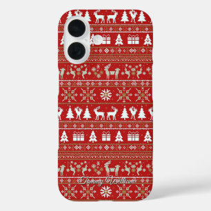Leuke lelijke kerst trui patroon iPhone 16 hoesje