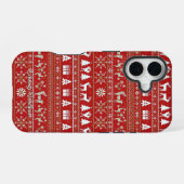 Leuke lelijke kerst trui patroon iPhone 16 hoesje (Achterkant horizontaal)