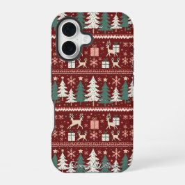 Leuke lelijke kerst trui patroon iPhone 16 hoesje