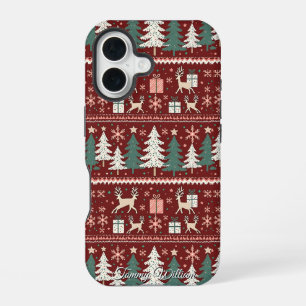 Leuke lelijke kerst trui patroon iPhone 16 hoesje
