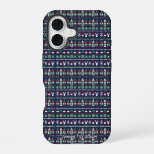 Leuke lelijke kerst trui patroon iPhone 16 hoesje