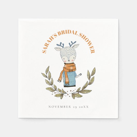Leuke lelijke kersttrui winter rendier bruidsshowe servet (Voorkant)