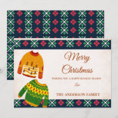 Leuke Lelijke Sweater Patroon Vakantie Vrolijk Ker Feestdagenkaart (Voorkant / Achterkant)