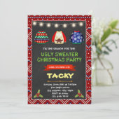 Leuke lelijke trui kerstfeest uitnodiging (Staand voorkant)