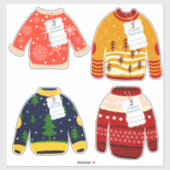 Leuke lelijke trui Merry Christmas Custom-Cut Viny Sticker (Vel)