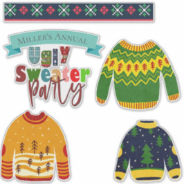 Leuke lelijke trui vrolijk kerstfeest op maat gesn sticker