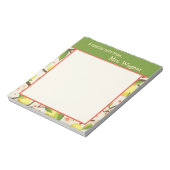 Leuke Lemon Leraar Geel en Groen Custom Notitieblok (Linkerzijde)