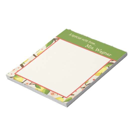 Leuke Lemon Leraar Geel en Groen Custom Notitieblok (Linkerzijde)