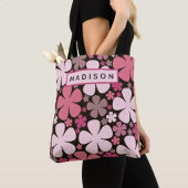 Leuke Lente Bloemen Patronen Naam op maat Tote Bag