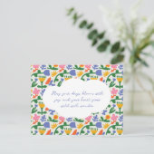 Leuke lente bloemenpatroon briefkaart (Staand voorkant)