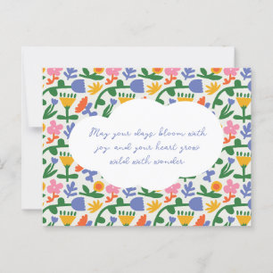 Leuke lente bloemenpatroon briefkaart