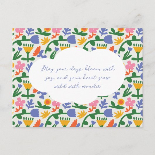 Leuke lente bloemenpatroon briefkaart (Voorkant)