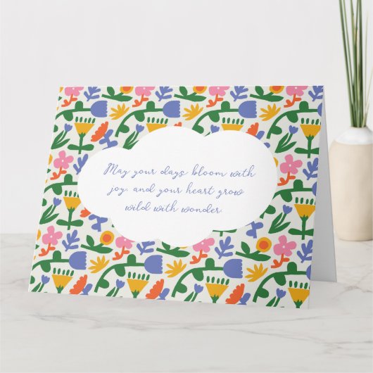 Leuke lente bloemenpatroon kaart (Voorkant)