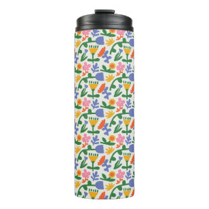 Leuke lente bloemenpatroon thermosbeker
