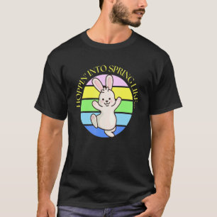 Leuke lente Happy Easter Bunny Konijn Gezegde Hum T-shirt