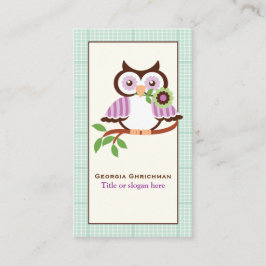 Leuke lenteuil met mint groene geruite rand visitekaartje