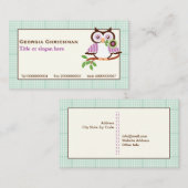 Leuke lenteuil met mint groene geruite rand visitekaartje (Voorkant / Achterkant)