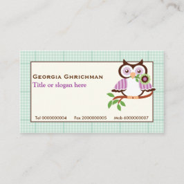 Leuke lenteuil met mint groene geruite rand visitekaartje