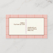 Leuke lenteuil op een tak, oranje geruite rand visitekaartje (Achterkant)