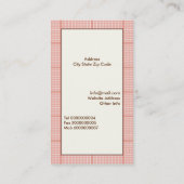 Leuke lenteuil op een tak, oranje geruite rand visitekaartje (Achterkant)