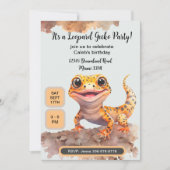 Leuke Leopard Gecko Verjaardagsfeestuitnodiging Kaart (Voorkant)