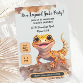 Leuke Leopard Gecko Verjaardagsfeestuitnodiging Kaart