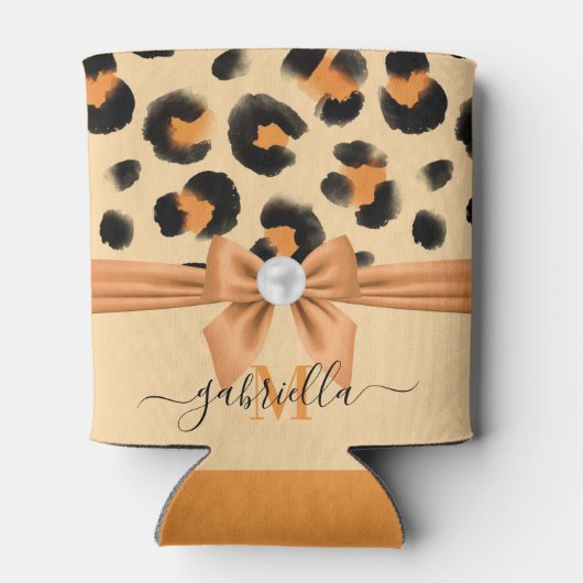 Leuke Leopard Print en Bow Blikjeskoeler (Achterkant)