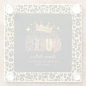 Leuke Leopard Verjaardag Koningin Dertig Verjaarda Glazen Onderzetter (Achterkant)