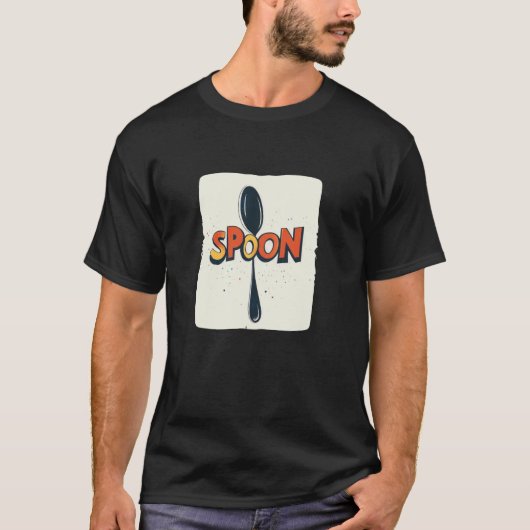 Leuke lepel met kleurrijke statement kostuum t-shirt (Voorkant)