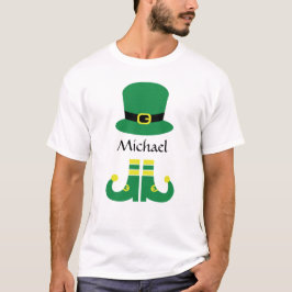 Leuke Leprechaun Pet Naam toevoegen Mannen T-shirt