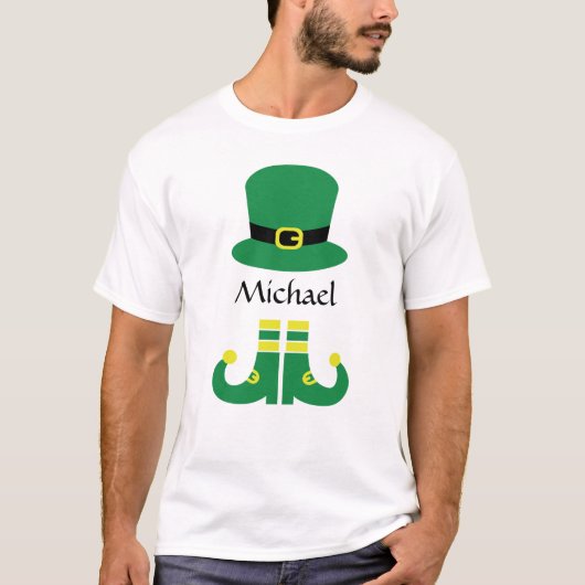 Leuke Leprechaun Pet Naam toevoegen Mannen T-shirt (Voorkant)