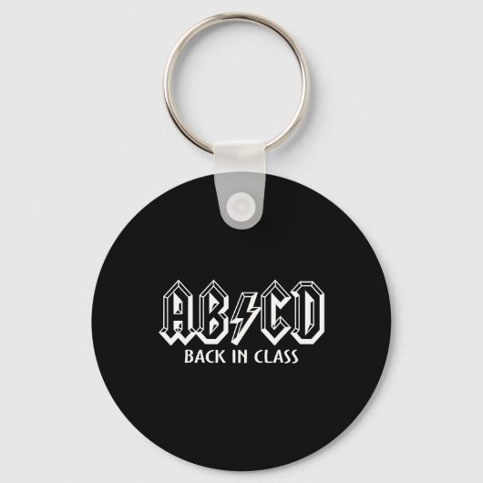 Leuke leraar ABCD Rocks terug naar school terug in Sleutelhanger (Achterkant)
