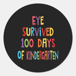 Leuke leraar Eye overleefde 100 dagen kleuterschoo Ronde Sticker