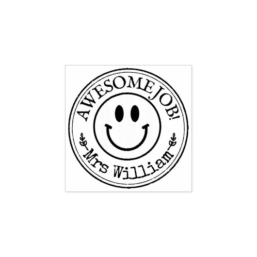 Leuke leraar glimlach op maat rubberstempel (Afrduk)