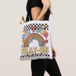 Leuke leraar regenboog retro flair krijg je cray-o tote bag