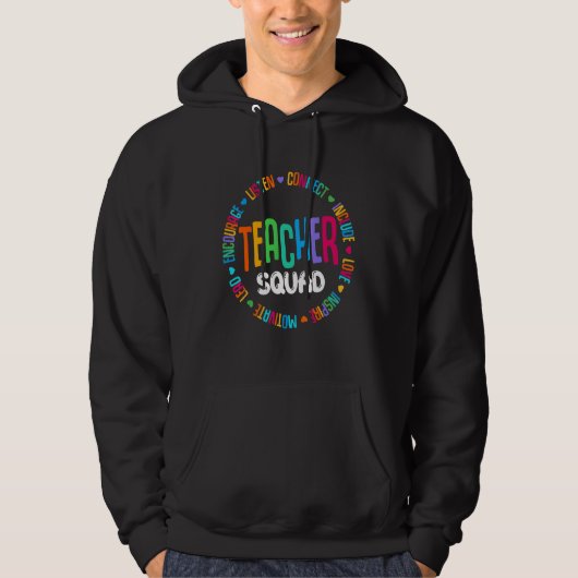 Leuke leraar Squad Kleurrijke Elementaire Pre K Da Hoodie (Voorkant)