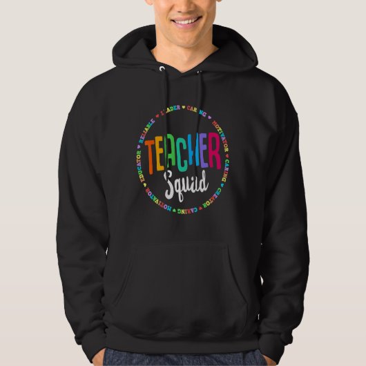Leuke leraar Squad Kleurrijke Elementaire Pre K Da Hoodie (Voorkant)