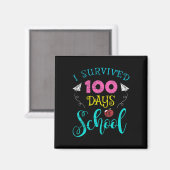 Leuke leraar student Kinder Ik overleefde 100 dage Magneet (Voorkant / Achterkant)