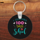 Leuke leraar student Kinder Ik overleefde 100 dage Sleutelhanger (Voorkant)