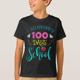 Leuke leraar student Kinder Ik overleefde 100 dage T-shirt