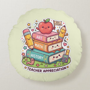 Leuke Leraar Waardering Kawaii Boeken Ronde Worp Rond Kussen