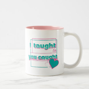 Leuke leraar Waardering Ontwerp met Hart Tweekleurige Koffiemok