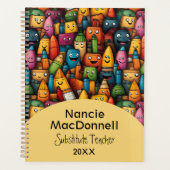 Leuke lerarenopleiding Kleurrijk Cartoon Pen Patro Planner (Voorkant)