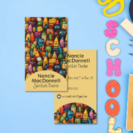 Leuke lerarenopleiding Kleurrijk Cartoon Pen Patro Visitekaartje