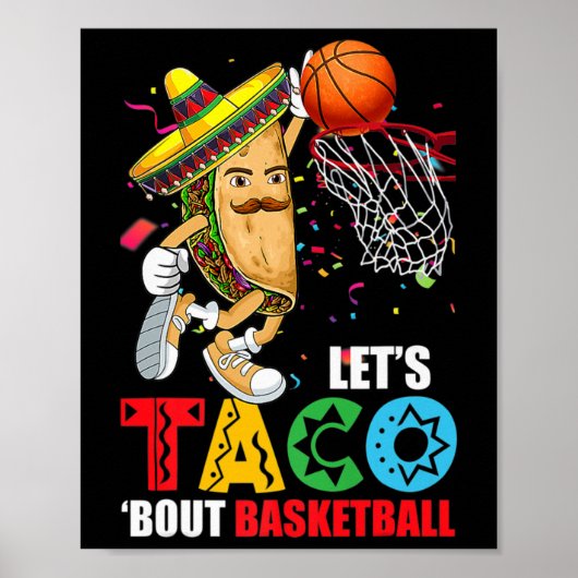 Leuke Lets Taco over Bysketbyll Mexico Cinco de Ma Poster (Voorkant)