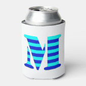 LEUKE LETTER M, BLAUW Minimaal Zwart Grappig Blikjeskoeler (Blikje Voorkant)